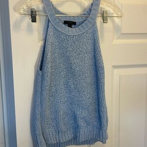 J. CREW pale cerulean High-neck textured pointelle sweater-tank sz S